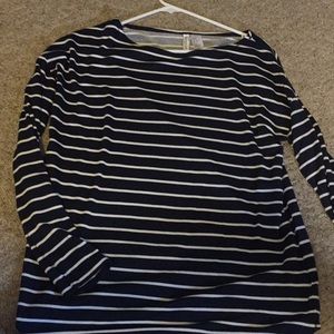 H&M navy and white long sleeve shirt